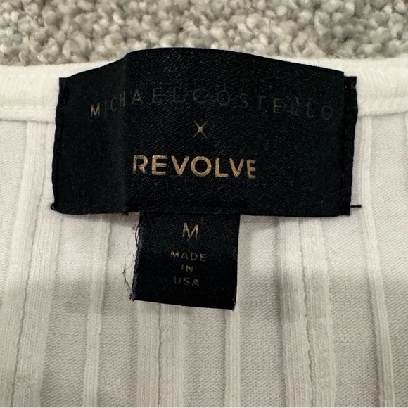 MICHAEL COSTELLO X REVOLVE Gemma Midi Dress in White Ribbed Knit Size Medium EUC - Picture 3 of 10